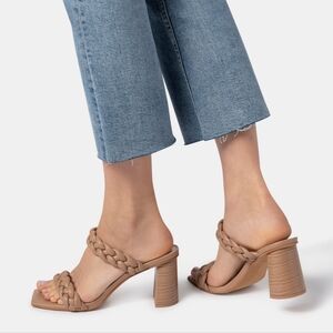 Dolce Vita Paily Heels Stella In Cafe braided detail snakeskin Nude Sandals 7.5